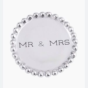 Mr. and Mrs. Embossed Silver Coasters Set of 4 Wedding Gift